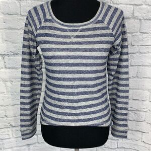 Fire Los Angeles scoopneck Longsleeve stripe hi low top navy/grey sz XS women